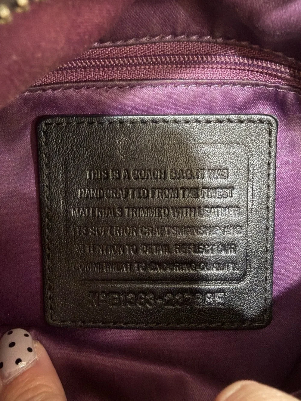 Coach shoulder bag slight fading at top of bag reflects price